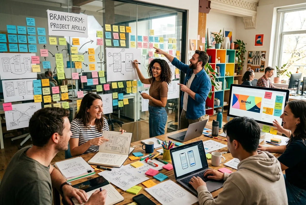 Creative team brainstorming